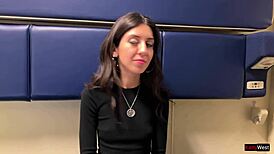 wow, this beauty fucks on a train for cash, can u believe it?! 😲
