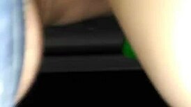 Couple fucks ass with monster cock in car