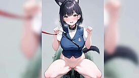 Japanese Policegirl Bent Over for Intense Doggystyle Blowjob