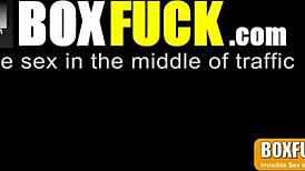 Oiled massage milf gets fucked on busy public road