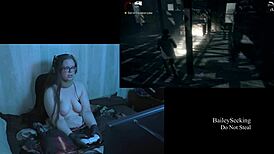 Naked playthrough of alan wake part 10 featuring a brunette bbw with big natural tits.