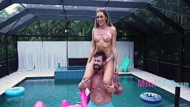 Tiny girlfriend! Use her as dumbbells then fuck!