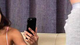 Clothed Female Naked Male Masturbation With Pussy