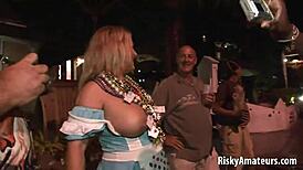 Naked sexy amateurs partying on street in hentai style 🎉