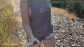 hey, wanna see my wife flash her tits in a ripped shirt publicly?