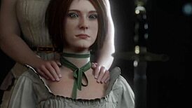 Damn! Busty woman picked for hot futanari threesome with double penetration!