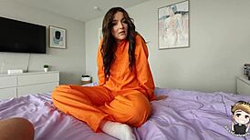 Step sis bailed out of jail lets me fuck her tight pussy