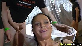 Cum and pee cover group of old hardcore sluts with big tits in facial fetish scene
