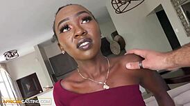 Man, this petite African model got worked over by a white hung producer at her casting! 😳