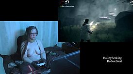 Naked playthrough of alan wake part 10 featuring a brunette bbw with big natural tits.