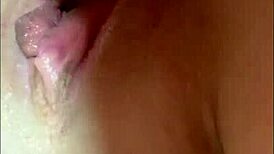 Step Sister Licks Brother's Cock Close-Up