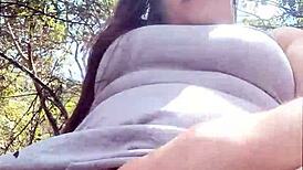 Hey, my horny Latina stepmom invited me to bang her chubby ass in the forest