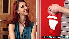 this cfnm fetish amateur tugs on the guy's cock in high definition reality style