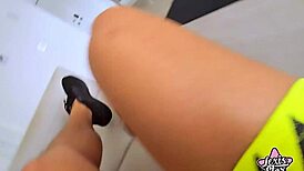 My hot yoga teacher caught me jerking off during workout