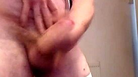 came home drunk and horny, watching voyeur wanking with big cock