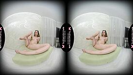 Vika Lita Finger Fucks Her Wet Shaved Pussy in VR Solo Session