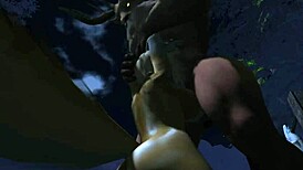 Damn! Furry yiff action in a wild forest night