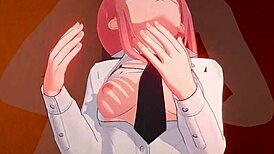 Miss makima experiences sensations in 3d hentai