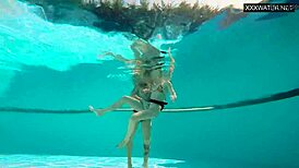 eva sasalka enjoys group underwater fun
