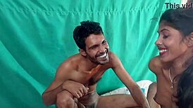 Just watch this Bengali teen in rough amateur 3some massage