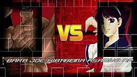 Joe Higashi and Athena Asamiya in anime action with sound