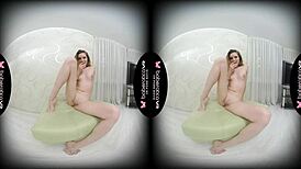 Vika Lita Finger Fucks Her Wet Shaved Pussy in VR Solo Session