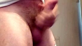 came home drunk and horny, watching voyeur wanking with big cock