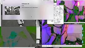 Fucking on the desk in webcam