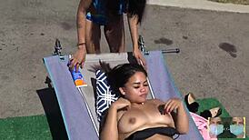 Erotic Goddess ASL Teased with Oil by Viva Athena Outdoors