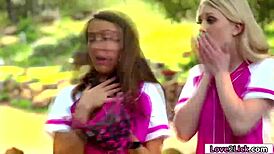 These three hot sluts are licking pussy together