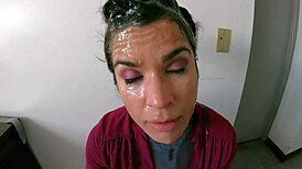 Brunette Mother-In-Law Offers Huge Blowjob Service In Roleplay