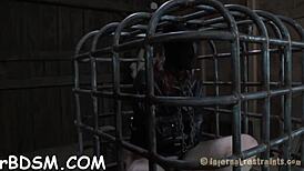 Chick clamped and hooked in anal with toy punishment.