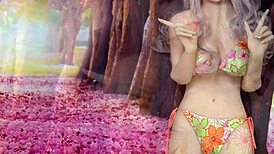 Stunning curvy Asian beauty in bikini steals the show