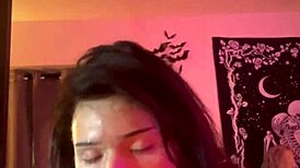 watch me, the latina babe, show off deepthroat with big cock, choking and gagging