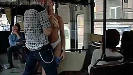 Man, you won’t believe these lovers fucking hard on a public bus in broad daylight!