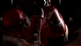 Artistic Blowjob with Boxing Gloves in a Big Cock Duel