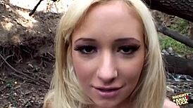 Cheating blonde has outdoor anal fun