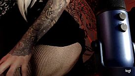 BBW fetish ASMR with rubbing sounds for feet and stockings voyeur