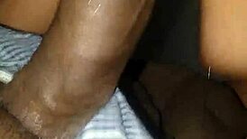 Blonde slut sucks monster black cock