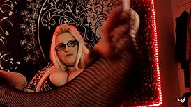 BBW fetish ASMR with rubbing sounds for feet and stockings voyeur