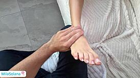 Step Sister Delivers Epic FOOTJOB, Then Gets SLAMMED in Ripped Pants