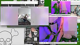 Fucking on the desk in webcam