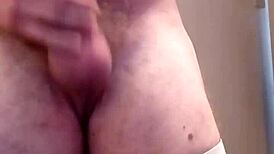 came home drunk and horny, watching voyeur wanking with big cock