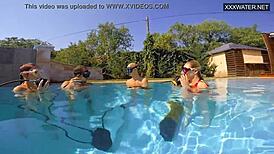 eva sasalka enjoys group underwater fun