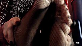 BBW fetish ASMR with rubbing sounds for feet and stockings voyeur