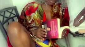 Granny seeks big ebony item for her oral needs