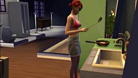 In wicked of whimsville season 1 episode 2, the BRUNETTE REDHEAD MASTURBATES to marjorie in a voyeur lesbian solo comedy