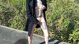 Whore Pisses and Masturbates Wildly on Public Street!