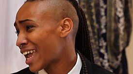 Lesbian wedding night turns interracial with orgasmic bliss.