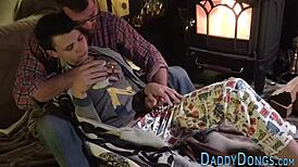 twink gets handjob from uncle in old and young bareback gay not son daddy cumshot